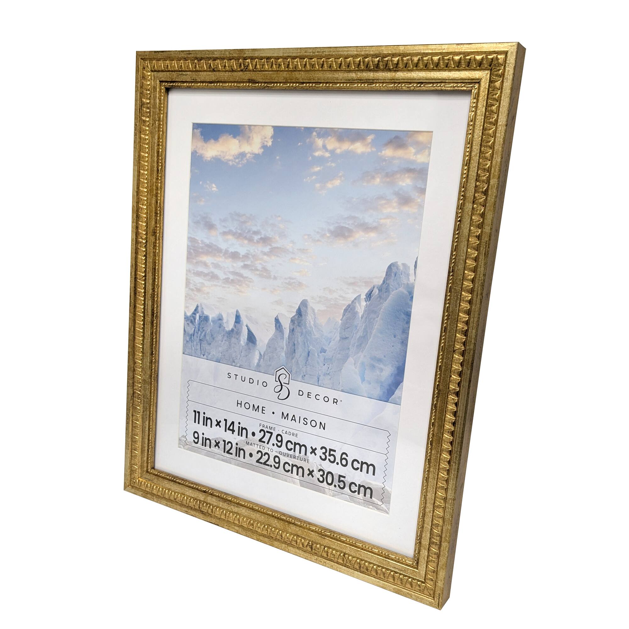 Home 9" x 12" Gold Fredrick Frame with Mat by Studio Décor®